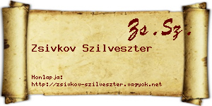 Zsivkov Szilveszter névjegykártya